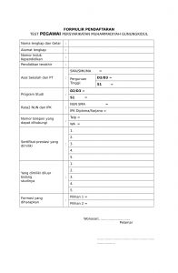 Formulir Pendaftaran Pegawai
