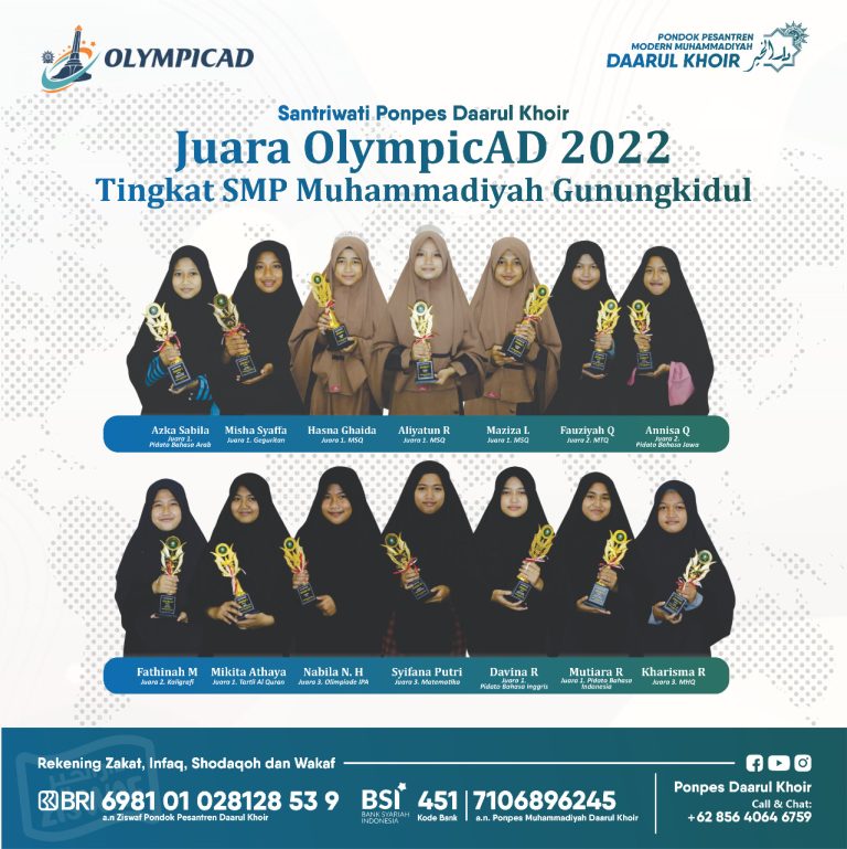 DAARUL KHOIR JUARA UMUM OLYMPICAD TINGKAT KAB. GUNUNGKIDUL