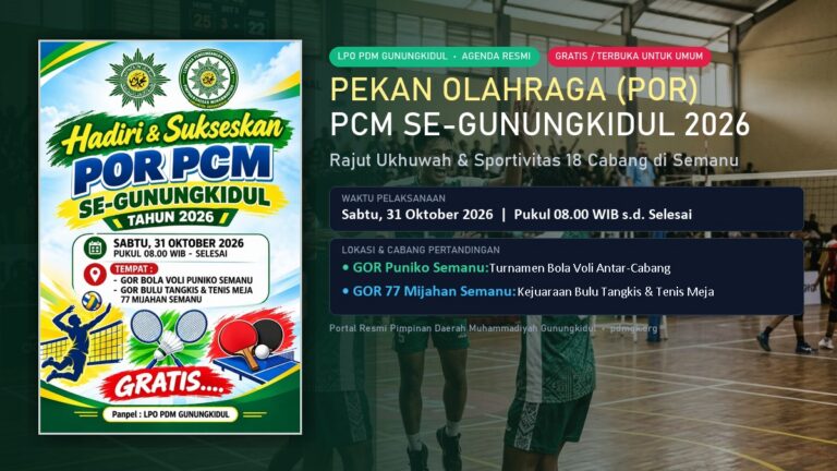 Rajut Ukhuwah dan Sportivitas Kader: LPO PDM Gunungkidul Helat POR PCM se-Gunungkidul 2026 di Semanu