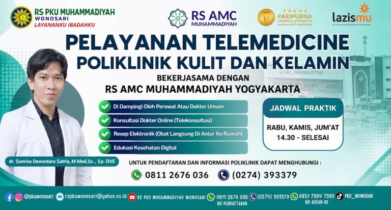 RS PKU Muhammadiyah Wonosari Buka Layanan Telemedicine Poliklinik Kulit dan Kelamin